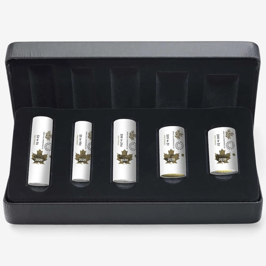 Image 727050_ALTMORE12.jpg, Product 727-050 / Price $649.95, Complete 2020 Special Wrap Coin Collection Including all First-Strikes, Half-Dollars and Commemoratives (total 11 mint rolls, 330 coins) from Royal Canadian Mint (RCM) on TSC.ca's Coins department