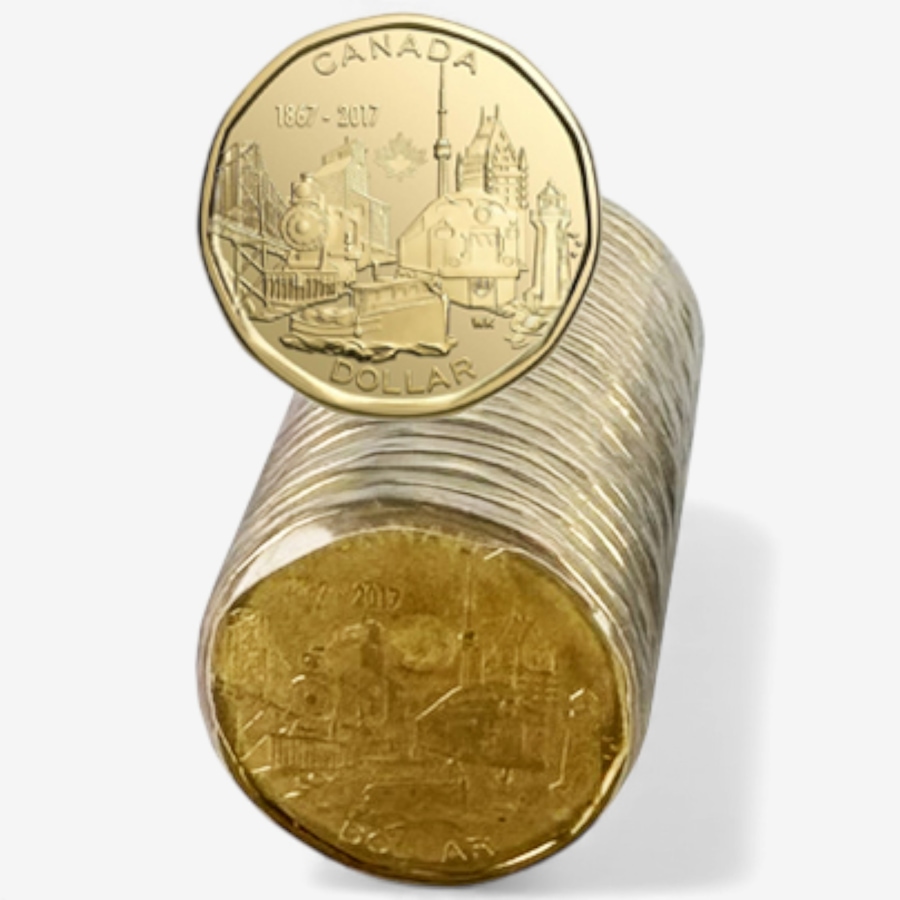 Image 727052_ALTMORE11.jpg, Product 727-052 / Price $749.95, Complete 2017 Mint Roll Collection Including Regular Design First-Strikes, All Canada 150 Commemoratives, Half-Dollars and Other Commemoratives (total 12 mint rolls plus additional coins, 425 coins) from Royal Canadian Mint (RCM) on TSC.ca's Coins department