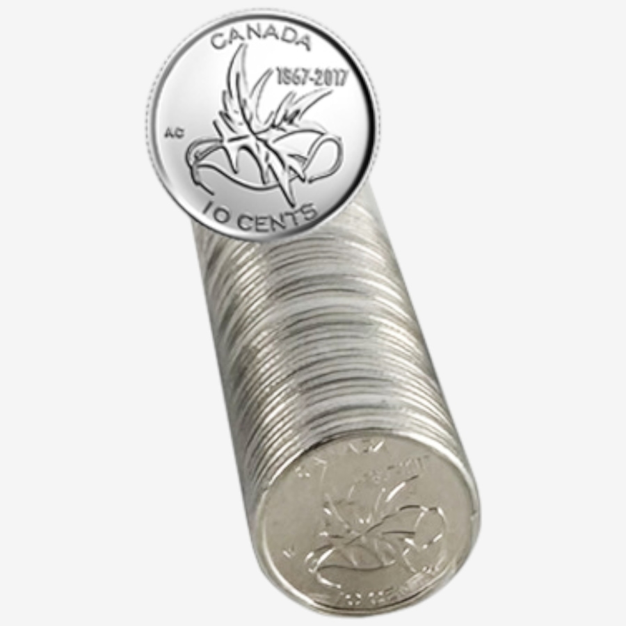 Image 727052_ALTMORE13.jpg, Product 727-052 / Price $749.95, Complete 2017 Mint Roll Collection Including Regular Design First-Strikes, All Canada 150 Commemoratives, Half-Dollars and Other Commemoratives (total 12 mint rolls plus additional coins, 425 coins) from Royal Canadian Mint (RCM) on TSC.ca's Coins department