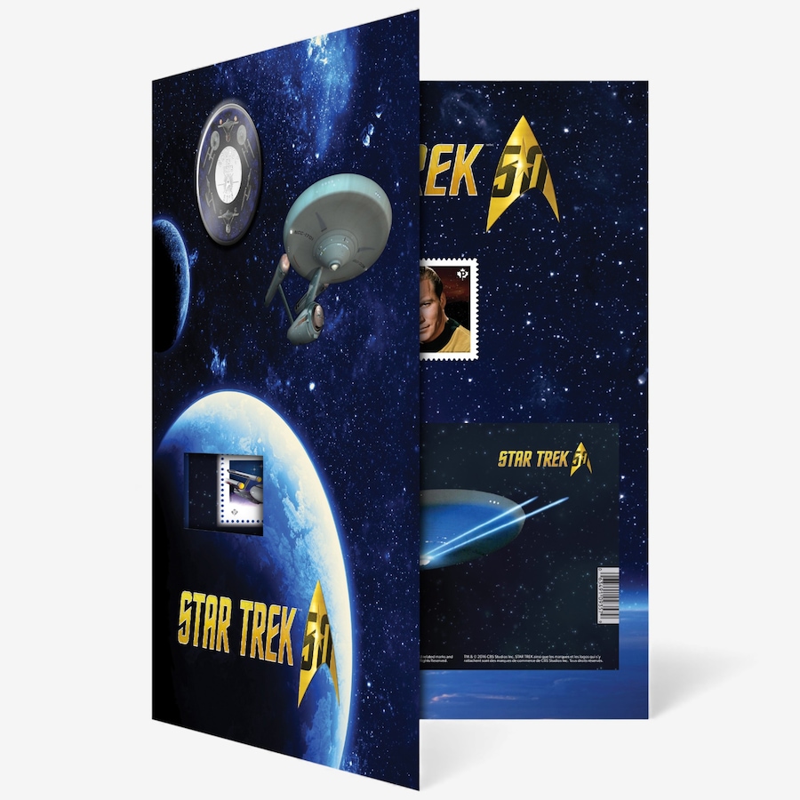 Image 727053.jpg, Product 727-053 / Price $34.95, 2016 Star Trek Coin and Stamp Set from Royal Canadian Mint (RCM) on TSC.ca's Coins department