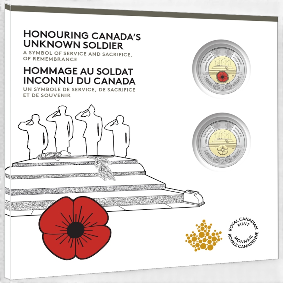 Image 727058_ALTMORE1.jpg, Product 727-058 / Price $14.95, 2025 $2 Keepsake Set Honouring the Unknown Soldier from Royal Canadian Mint (RCM) on TSC.ca's Coins department