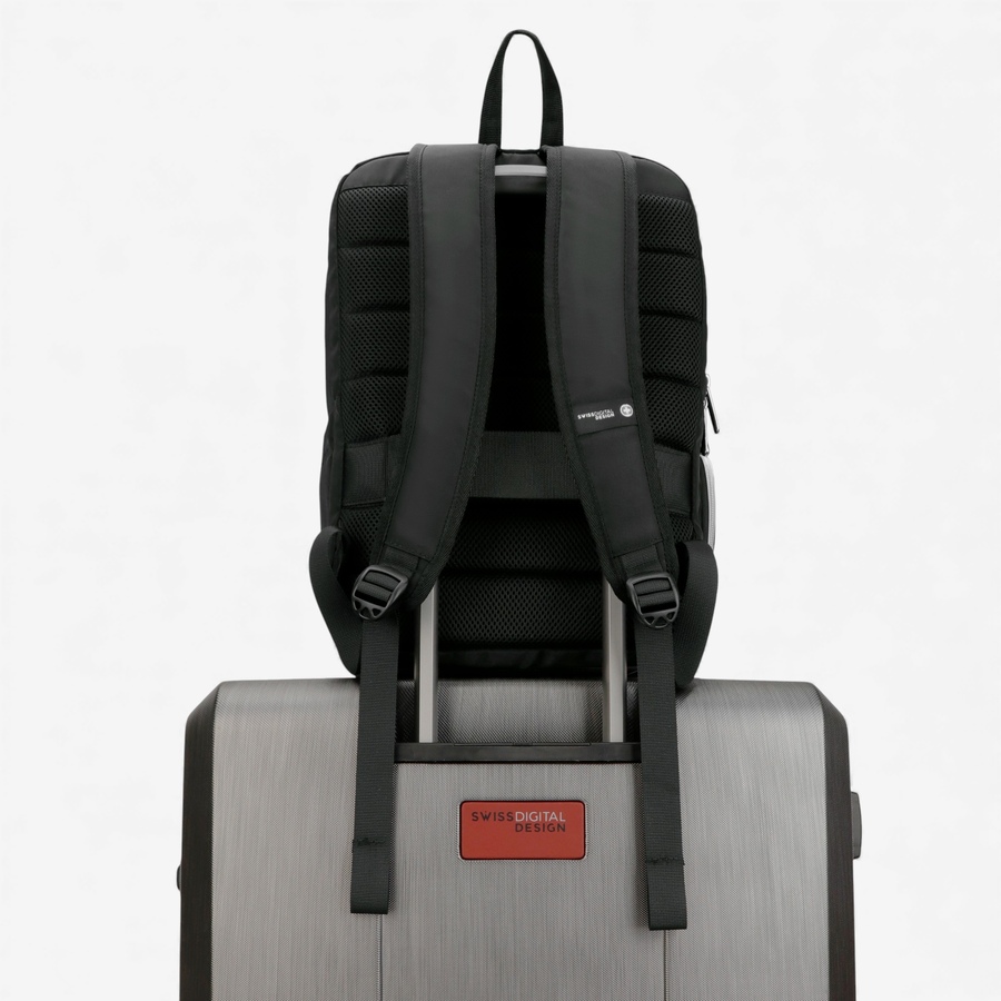 Image 727083_ALTMORE4.jpg, Product 727-083 / Price $139.99, Swiss Digital Katy Rose Black Platinum Backpack with SD Finder Keychain from Swiss digital on TSC.ca's Home & Garden department