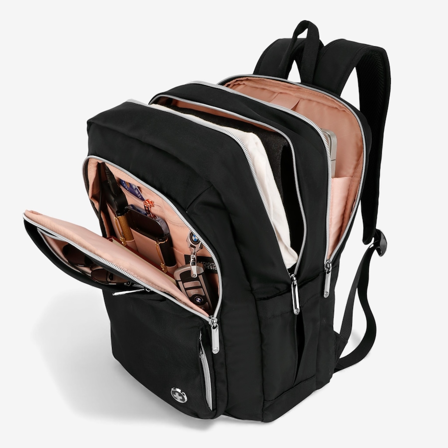 Image 727083_ALTMORE6.jpg, Product 727-083 / Price $139.99, Swiss Digital Katy Rose Black Platinum Backpack with SD Finder Keychain from Swiss digital on TSC.ca's Home & Garden department