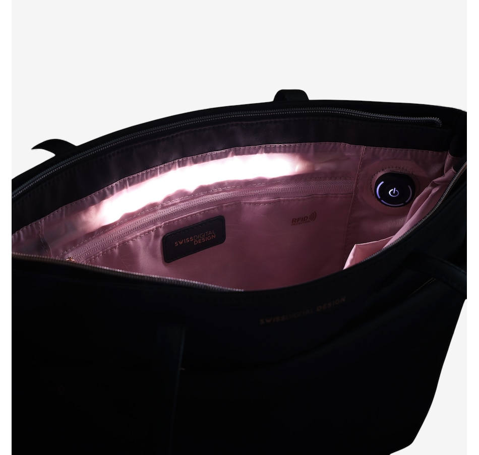 Image 727084_ALTMORE11.jpg, Product 727-084 / Price $119.99, Swiss Digital Katy Rose NG Black Tote Bag with LED from Swiss digital on TSC.ca's Fashion department