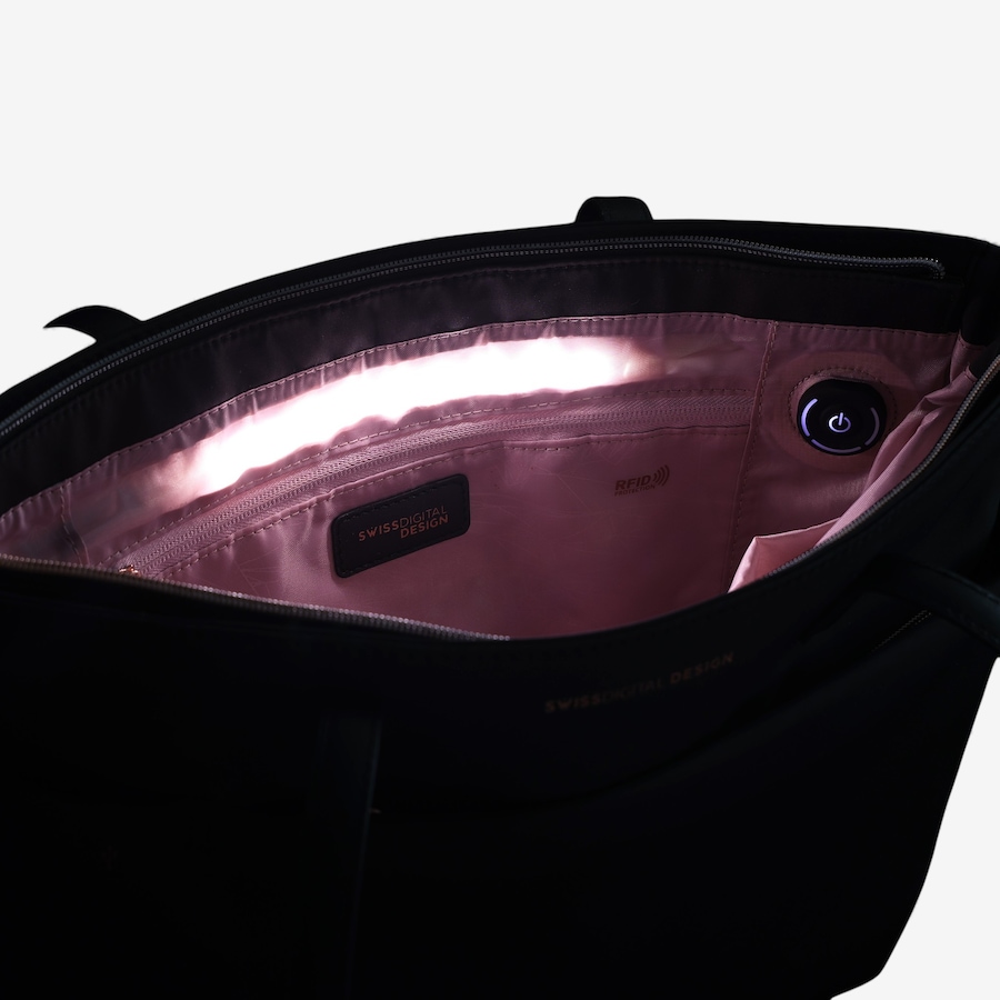 Image 727084_ALTMORE11.jpg, Product 727-084 / Price $119.99, Swiss Digital Katy Rose NG Black Tote Bag with LED from Swiss digital on TSC.ca's Fashion department
