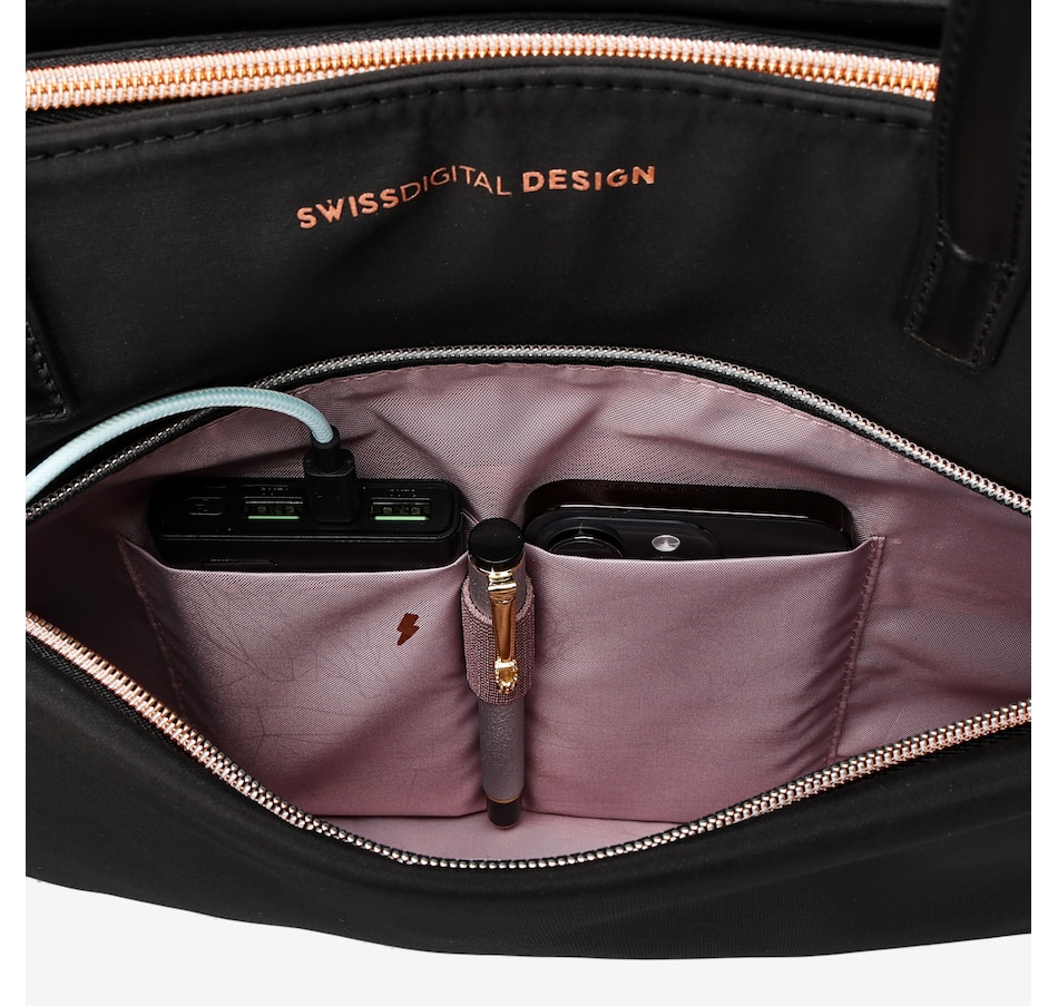 Image 727084_ALTMORE8.jpg, Product 727-084 / Price $119.99, Swiss Digital Katy Rose NG Black Tote Bag with LED from Swiss digital on TSC.ca's Fashion department