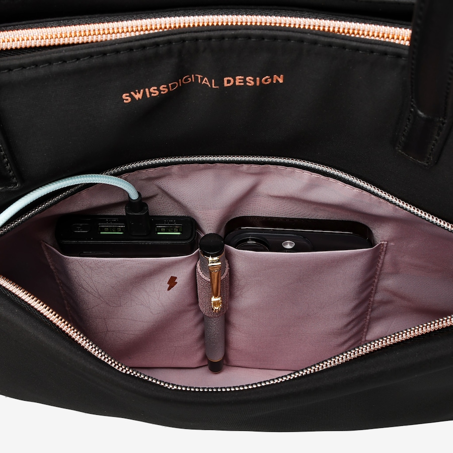 Image 727084_ALTMORE8.jpg, Product 727-084 / Price $119.99, Swiss Digital Katy Rose NG Black Tote Bag with LED from Swiss digital on TSC.ca's Fashion department