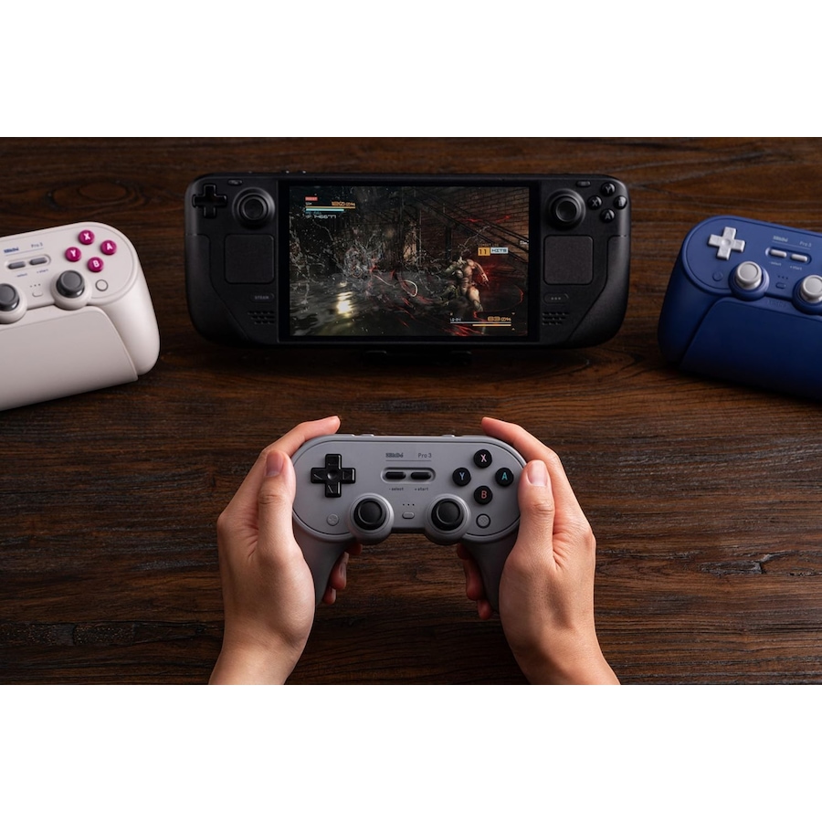 Image 727104_ALTMORE7.jpg, Product 727-104 / Price $79.99, 8BitDo Pro 3 Bluetooth Controller for Switch/Switch 2 (white) from 8BitDo on TSC.ca's Electronics department