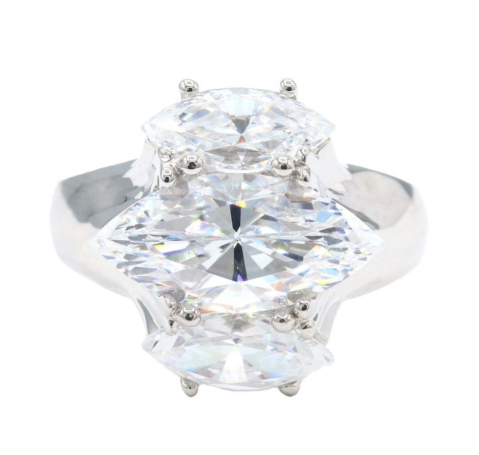 Jewellery - Rings - Diamonelle Sterling Silver Fancy Diamonelle Ring ...