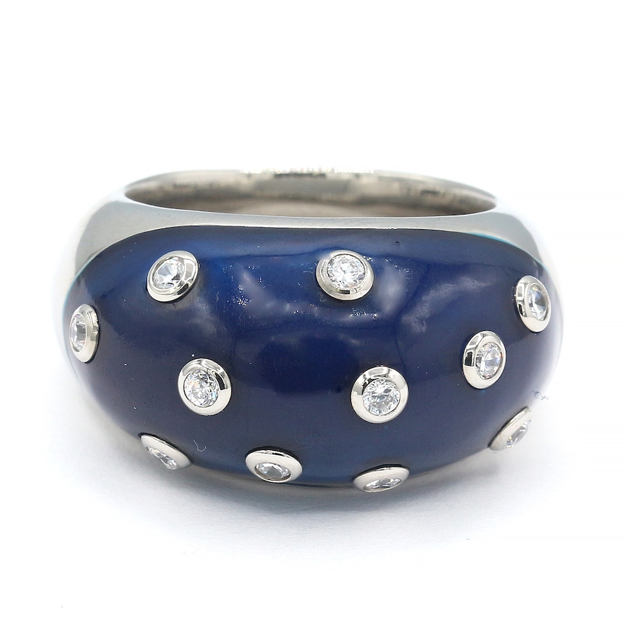 Image 727253.jpg, Product 727-253 / Price $44.99, Diamonelle Stainless Steel Diamonelle And Blue Enamel Ring from Diamonelle on TSC.ca's Jewellery department
