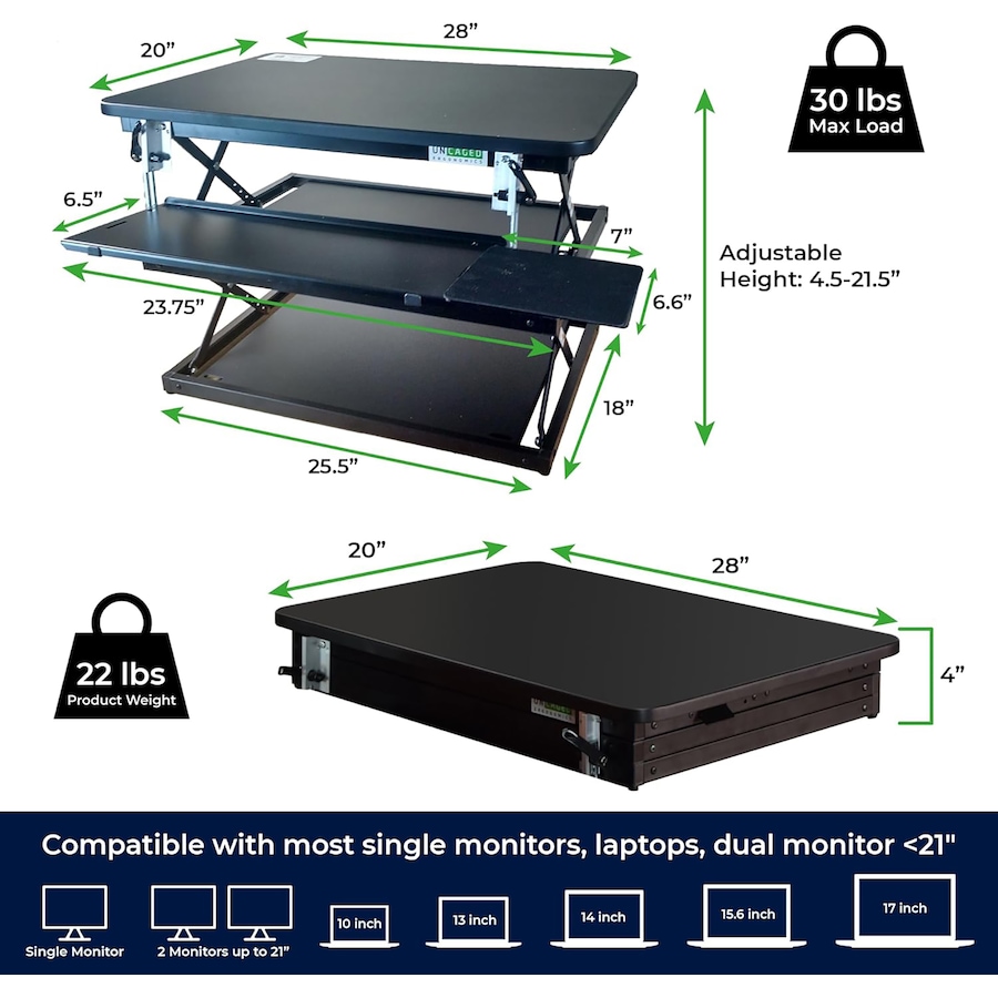 Image 727287_ALTMORE3.jpg, Product 727-287 / Price $219.99, Uncaged Ergonomics ChangeDesk Sit Stand Desk Riser from Uncaged Ergonomics on TSC.ca's Electronics department
