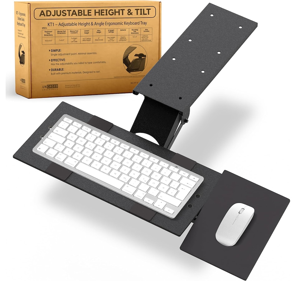 Image 727289_ALTMORE1.jpg, Product 727-289 / Price $149.99, Uncaged Ergonomics KT1 Under Desk StandUp Keyboard with Negative Tilt from Uncaged Ergonomics on TSC.ca's Electronics department