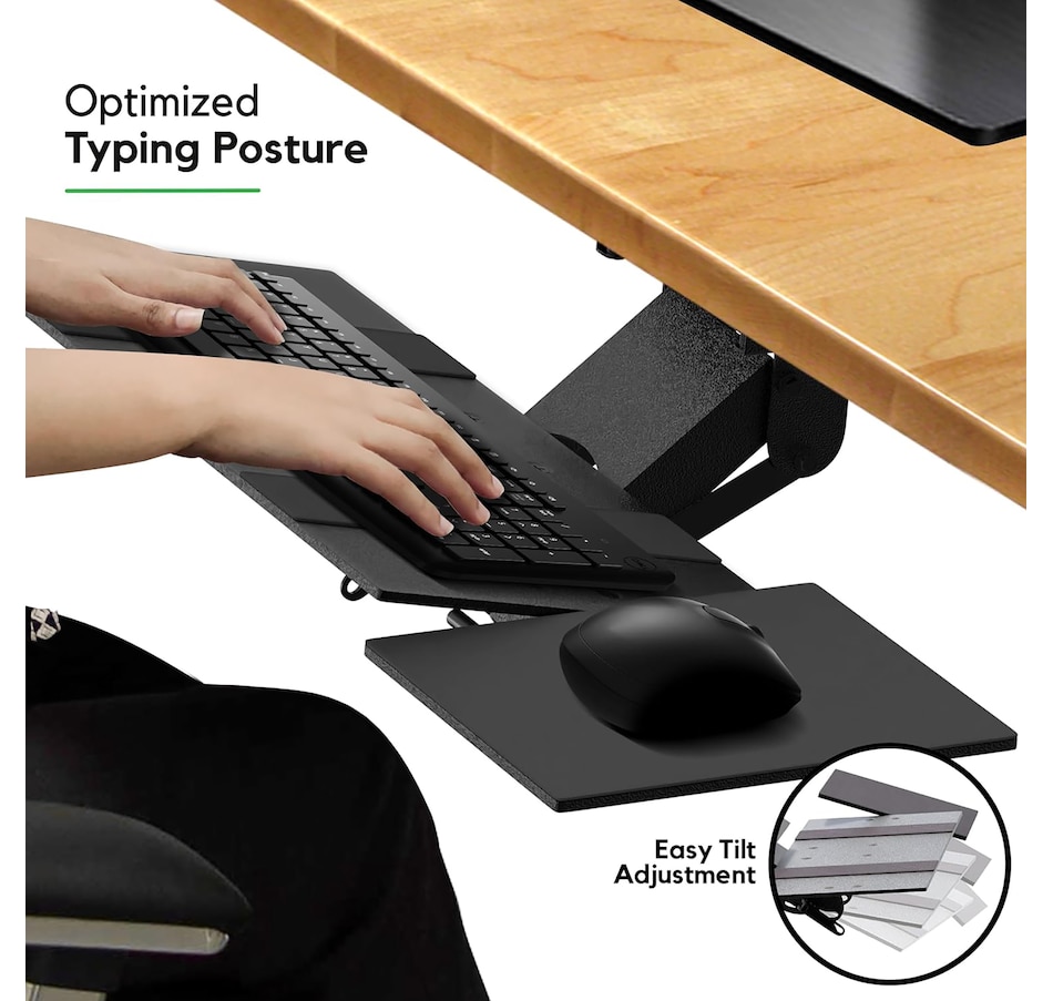 Image 727289_ALTMORE3.jpg, Product 727-289 / Price $149.99, Uncaged Ergonomics KT1 Under Desk StandUp Keyboard with Negative Tilt from Uncaged Ergonomics on TSC.ca's Electronics department