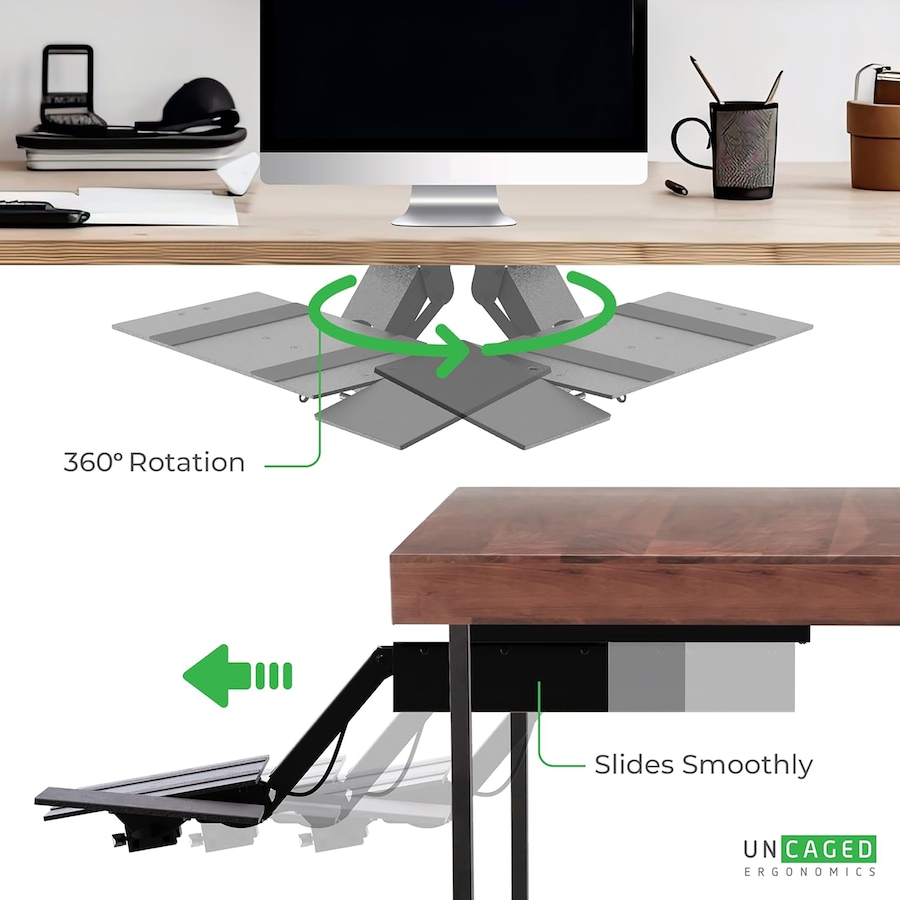 Image 727290_ALTMORE4.jpg, Product 727-290 / Price $199.99, Uncaged Ergonomics KT2 Under-Desk Keyboard Tray from Uncaged Ergonomics on TSC.ca's Electronics department