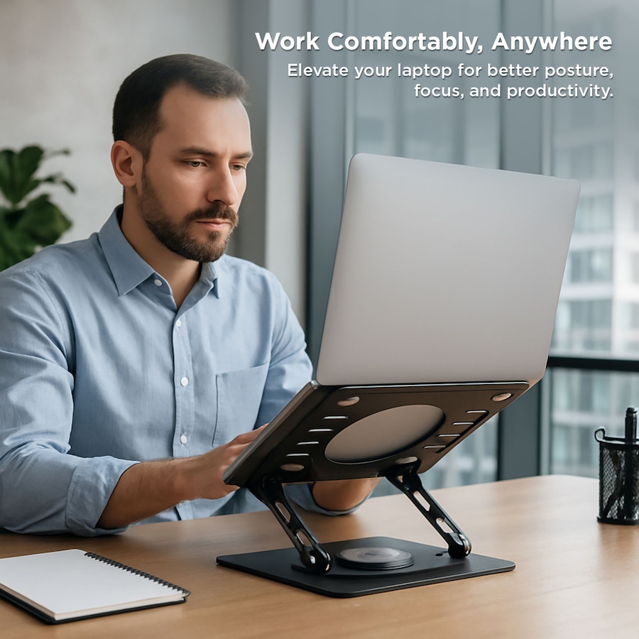 Image 727291_ALTMORE4.jpg, Product 727-291 / Price $39.99, Uncaged Ergonomics Swivel Adjustable Laptop Stand from Uncaged Ergonomics on TSC.ca's Electronics department