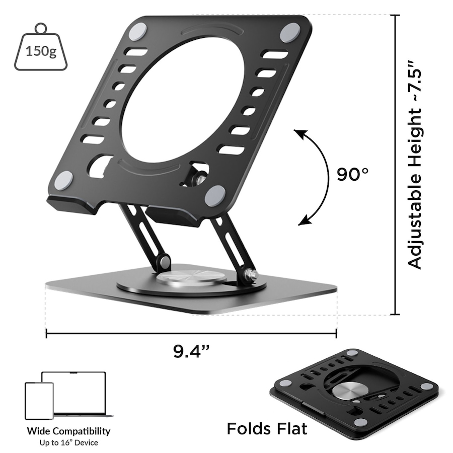 Image 727291_ALTMORE7.jpg, Product 727-291 / Price $39.99, Uncaged Ergonomics Swivel Adjustable Laptop Stand from Uncaged Ergonomics on TSC.ca's Electronics department