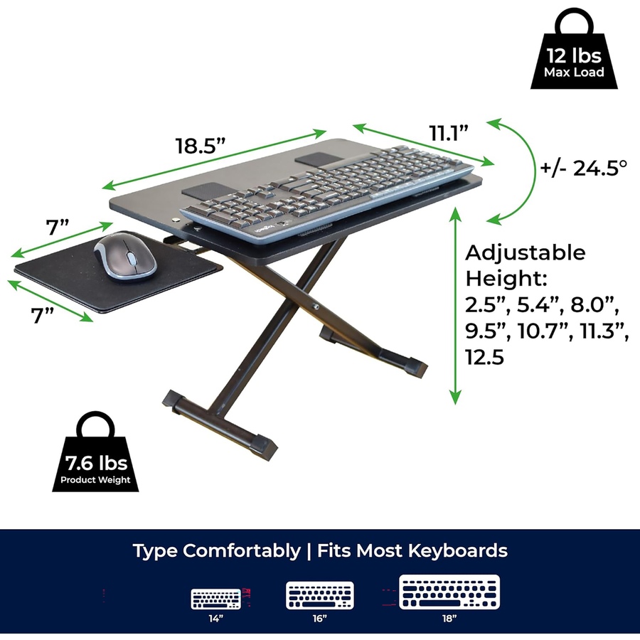 Image 727292_ALTMORE4.jpg, Product 727-292 / Price $99.99, Uncaged Ergonomics KT3 Adjustable Keyboard Stand from Uncaged Ergonomics on TSC.ca's Electronics department