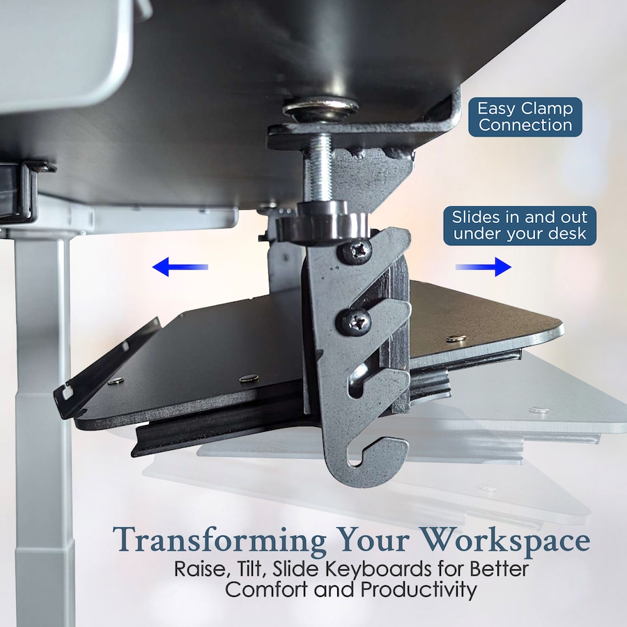 Image 727293_ALTMORE1.jpg, Product 727-293 / Price $109.99, Uncaged Ergonomics KT4 Clamp-On Keyboard Tray from Uncaged Ergonomics on TSC.ca's Electronics department