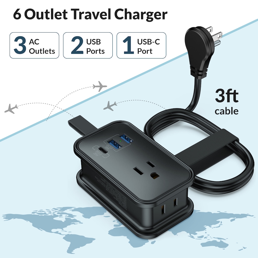Image 727295_ALTMORE2.jpg, Product 727-295 / Price $49.99, Uncaged Ergonomics Travel Charger Power Strip from Uncaged Ergonomics on TSC.ca's Electronics department