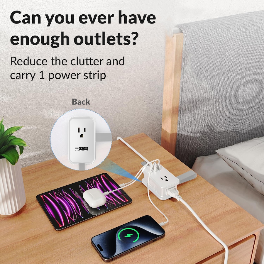 Image 727295_ALTMORE6.jpg, Product 727-295 / Price $49.99, Uncaged Ergonomics Travel Charger Power Strip from Uncaged Ergonomics on TSC.ca's Electronics department