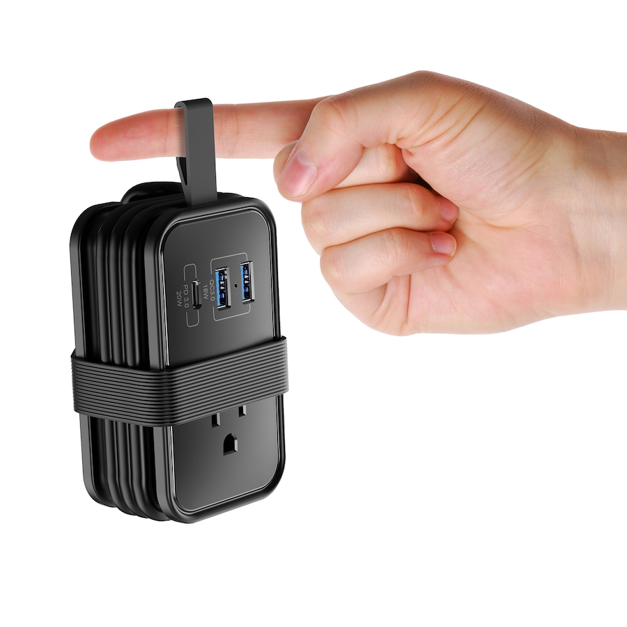 Image 727295_BLK.jpg, Product 727-295 / Price $49.99, Uncaged Ergonomics Travel Charger Power Strip from Uncaged Ergonomics on TSC.ca's Electronics department