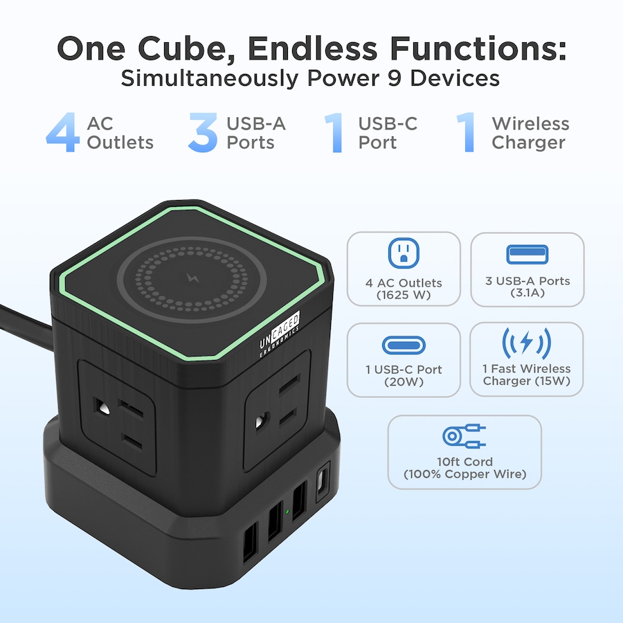 Image 727298_ALTMORE1.jpg, Product 727-298 / Price $74.99, Uncaged Ergonomics Wireless Charger Cube from Uncaged Ergonomics on TSC.ca's Electronics department