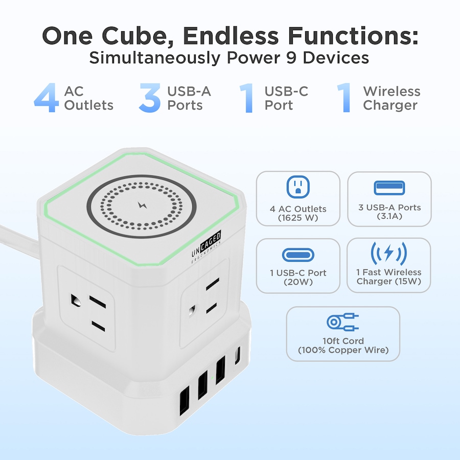 Image 727298_ALTMORE15.jpg, Product 727-298 / Price $74.99, Uncaged Ergonomics Wireless Charger Cube from Uncaged Ergonomics on TSC.ca's Electronics department