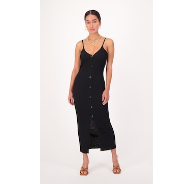 Amanda Maria Ribbed Button Front Dress