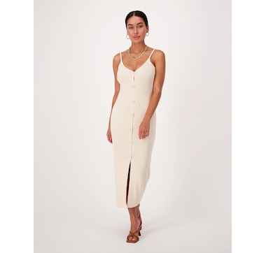 Amanda Maria Ribbed Button Front Dress