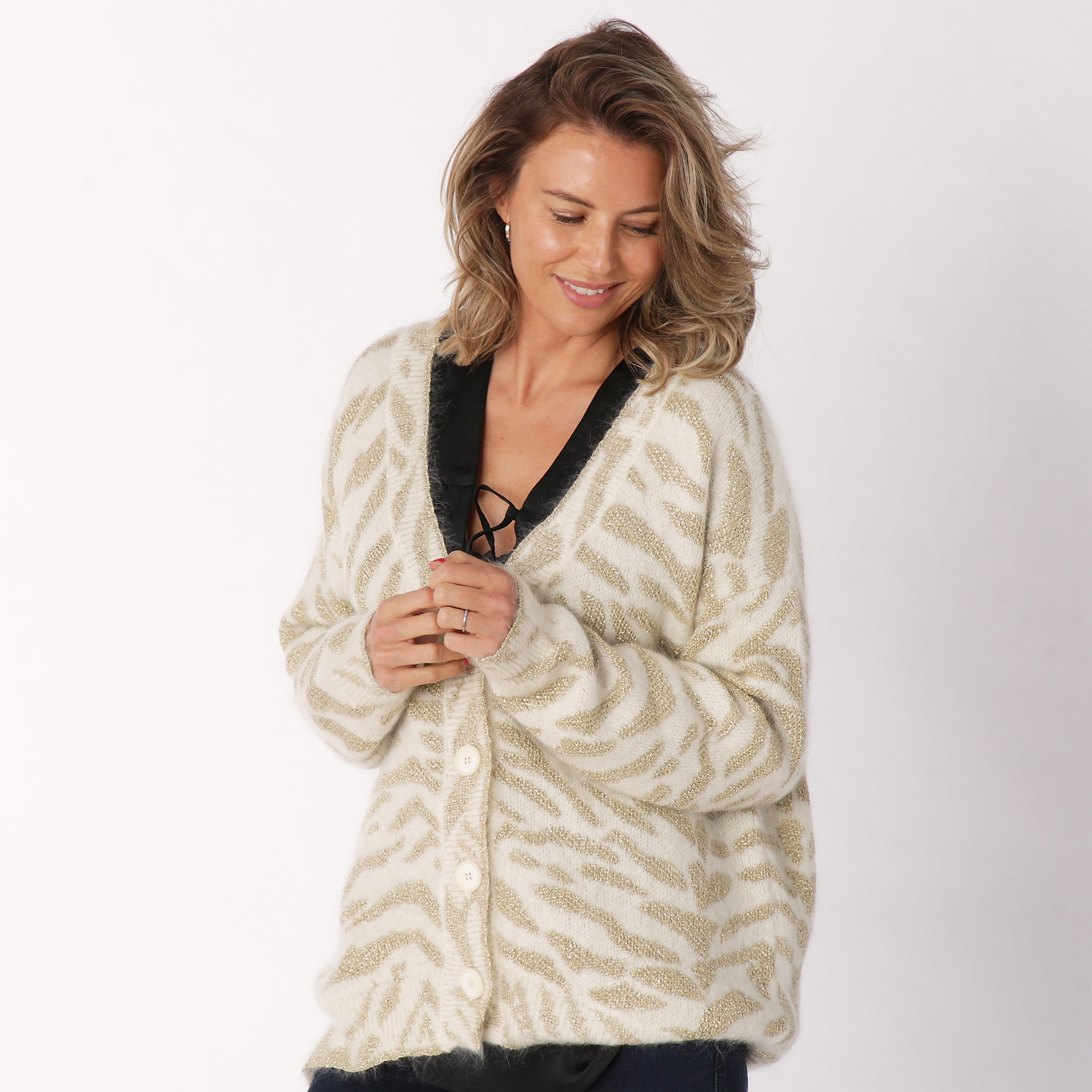 Amanda Maria Mohair Zebra Sweater