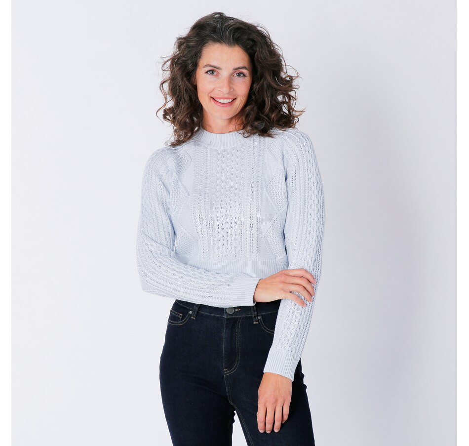 Image 727477_ICE.jpg, Product 727-477 / Price $259.00, Amanda Maria Cable Knit Sweater from Amanda Maria on TSC.ca's Fashion department