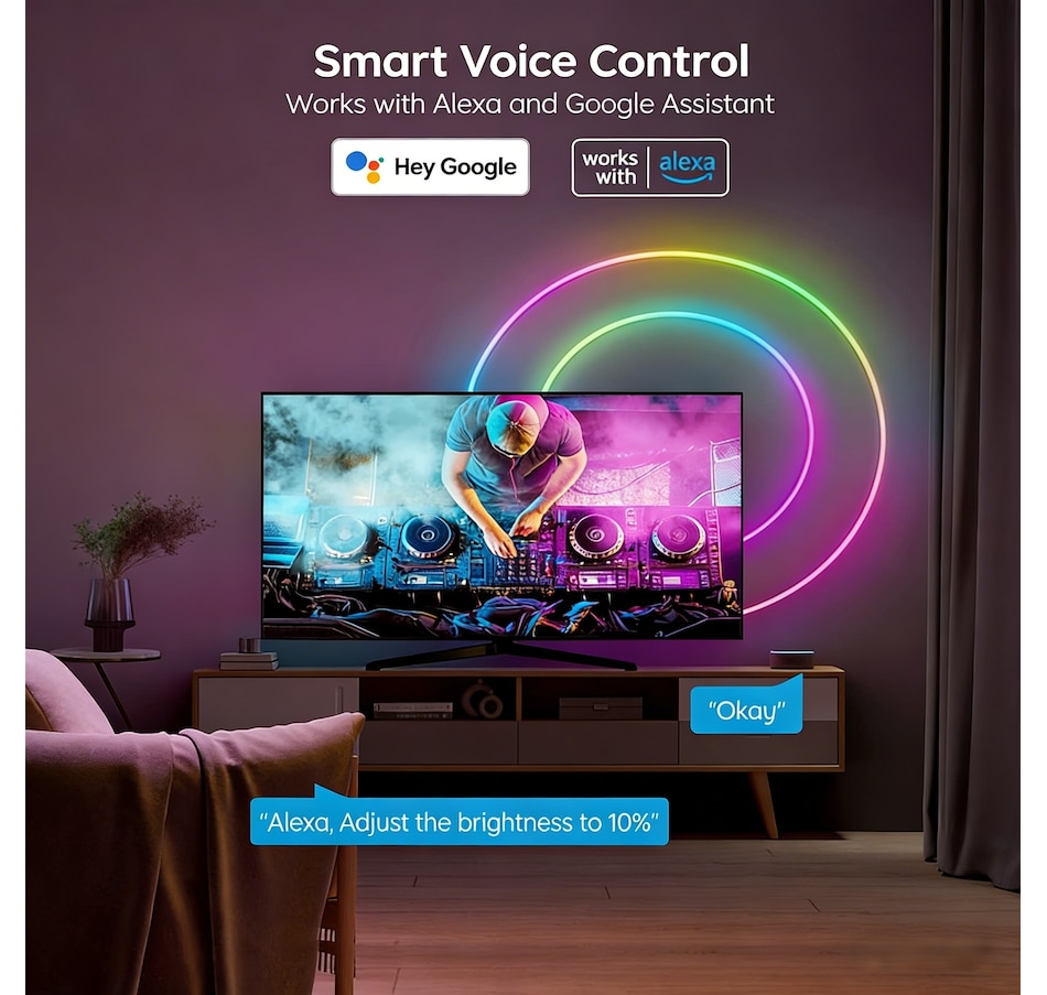 Image 727585_ALTMORE3.jpg, Product 727-585 / Price $39.99, Govee Segmented Colour Control Wi-Fi RGBIC 9.8' LED Strip Lights from Govee on TSC.ca's Home & Garden department