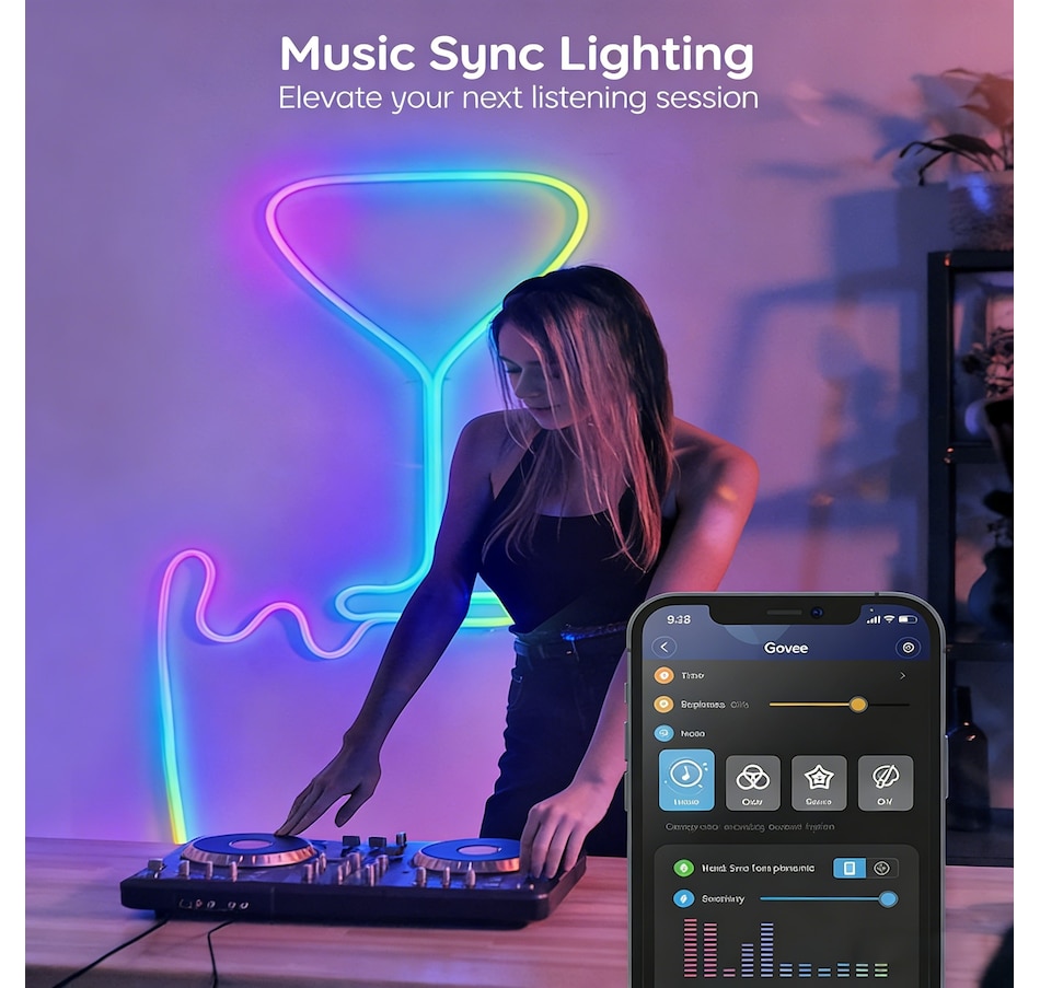 Image 727585_ALTMORE5.jpg, Product 727-585 / Price $39.99, Govee Segmented Colour Control Wi-Fi RGBIC 9.8' LED Strip Lights from Govee on TSC.ca's Home & Garden department