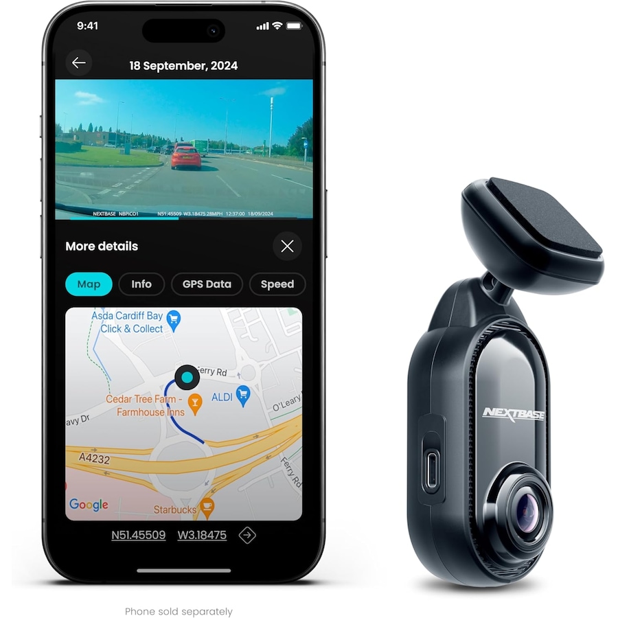 Image 727592_ALTMORE2.jpg, Product 727-592 / Price $219.98, Nextbase Piqo 1K 1080p Dash Cam with Wi-Fi and GPS with 32GB SD Card from Nextbase on TSC.ca's Electronics department