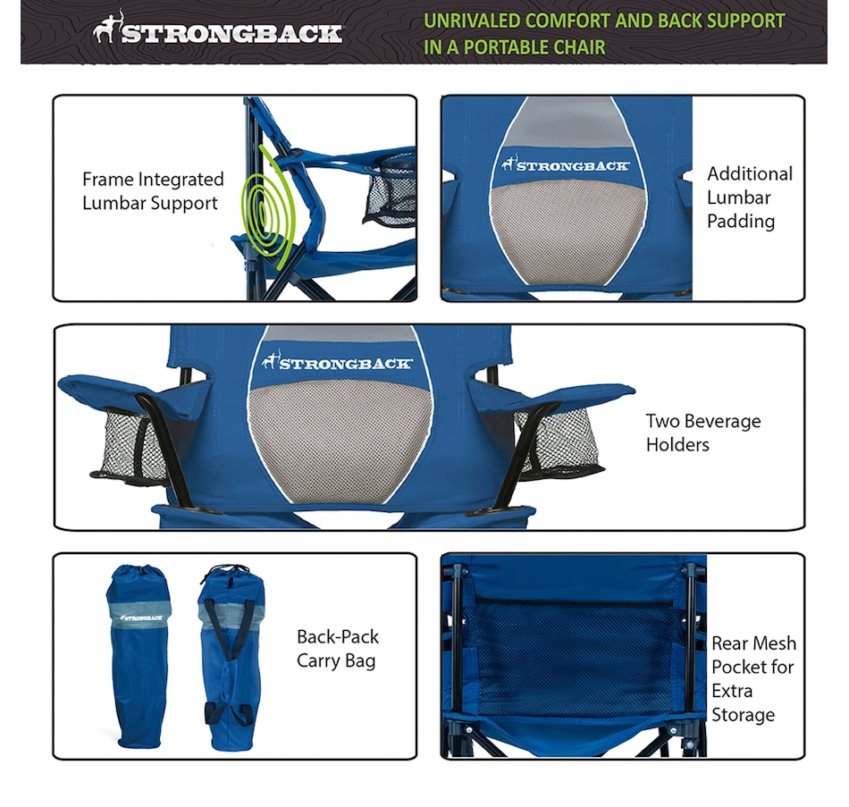 Image 727871_ALTMORE1.jpg, Product 727-871 / Price $139.00, Strongback Prodigy Youth Folding Outdoor Chair (navy/grey) from Strongback on TSC.ca's Home & Garden department