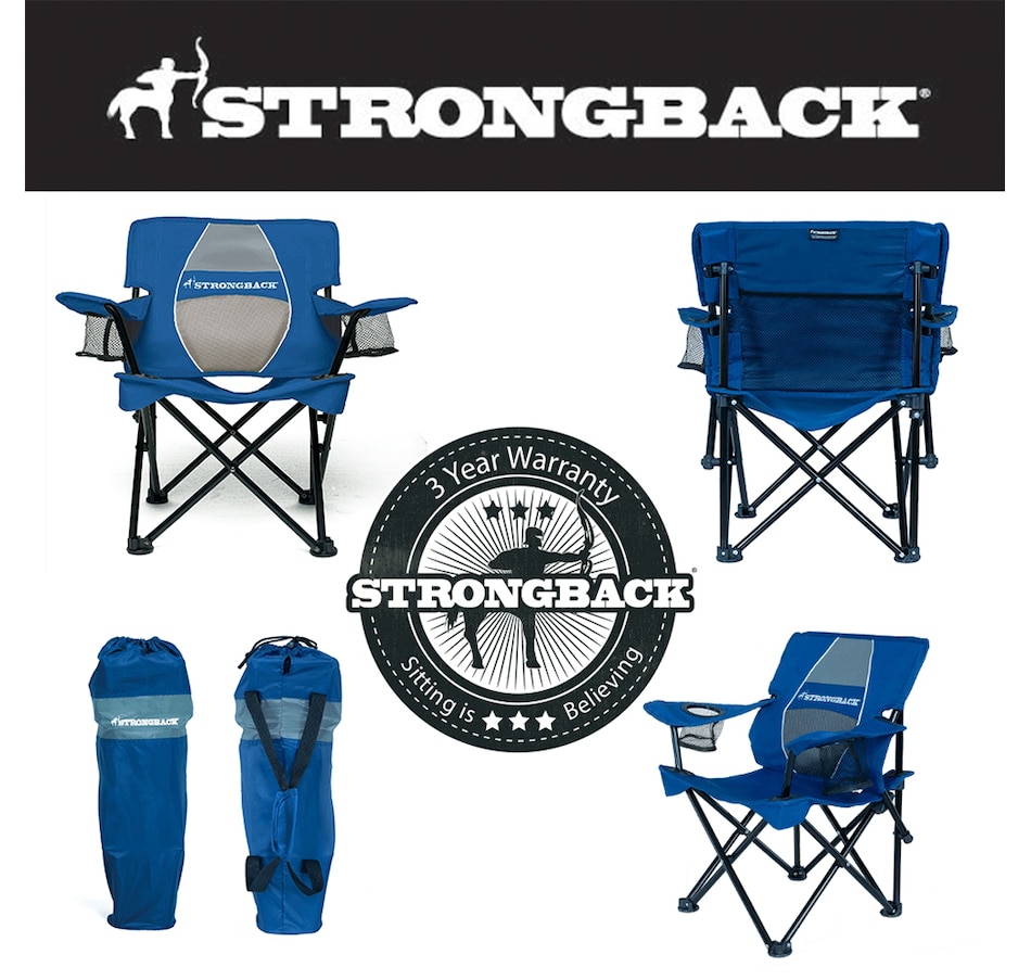 Image 727871_ALTMORE2.jpg, Product 727-871 / Price $139.00, Strongback Prodigy Youth Folding Outdoor Chair (navy/grey) from Strongback on TSC.ca's Home & Garden department