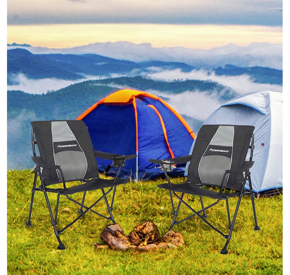 Image 727878_ALTMORE6.jpg, Product 727-878 / Price $189.00, Strongback Guru Folding Outdoor Chair (black/grey) from Strongback on TSC.ca's Home & Garden department