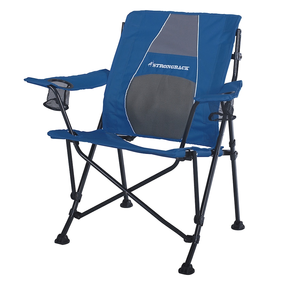 Image 727879.jpg, Product 727-879 / Price $189.00, Strongback Guru Folding Outdoor Chair (navy/grey) from Strongback on TSC.ca's Home & Garden department