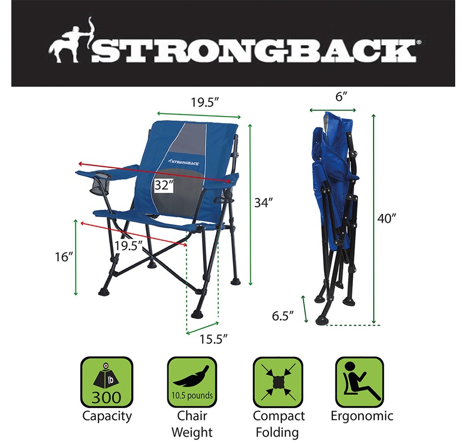 Image 727879_ALTMORE1.jpg, Product 727-879 / Price $189.00, Strongback Guru Folding Outdoor Chair (navy/grey) from Strongback on TSC.ca's Home & Garden department