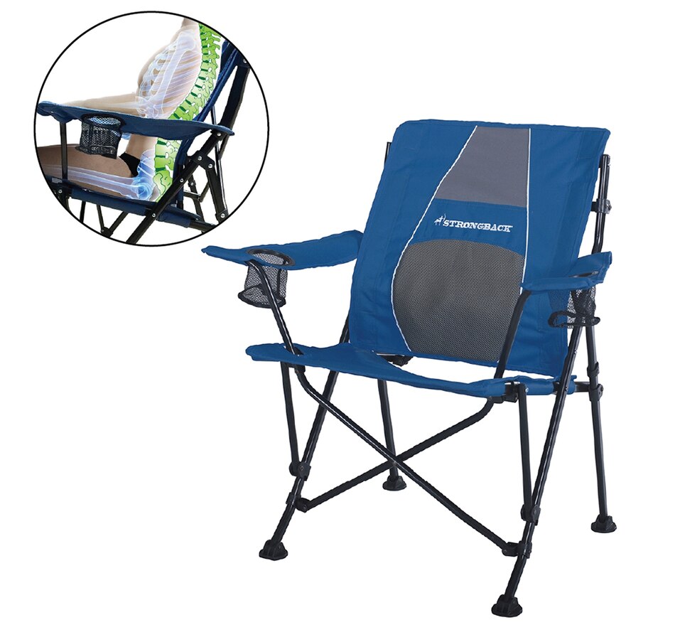 Image 727879_ALTMORE4.jpg, Product 727-879 / Price $189.00, Strongback Guru Folding Outdoor Chair (navy/grey) from Strongback on TSC.ca's Home & Garden department