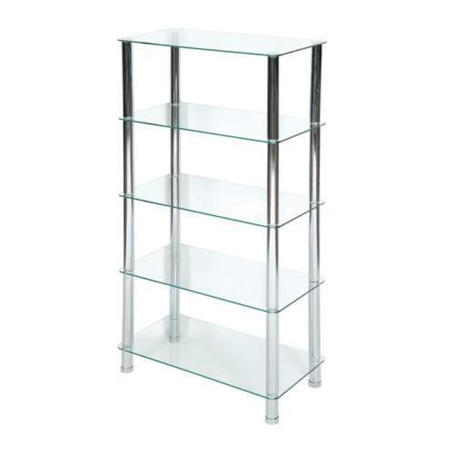 Image 727919_CLR.jpg, Product 727-919 / Price $130.00, IH Casa Decor Niam 5-Tier Chrome Rectangular Frosted Glass Stand from IH Casa Decor on TSC.ca's Home & Garden department