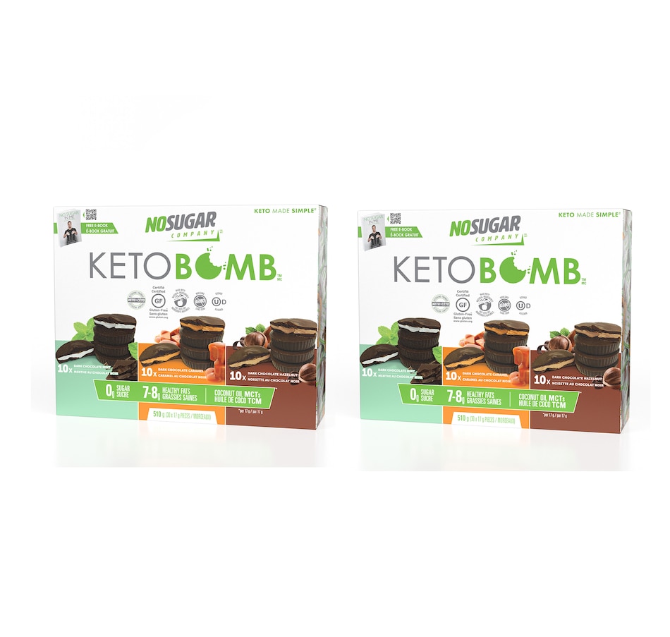 Image 728165.jpg, Product 728-165 / Price $76.00, No Sugar Keto Bomb Variety Pack 30 Count Duo from No Sugar on TSC.ca's Health & Fitness department
