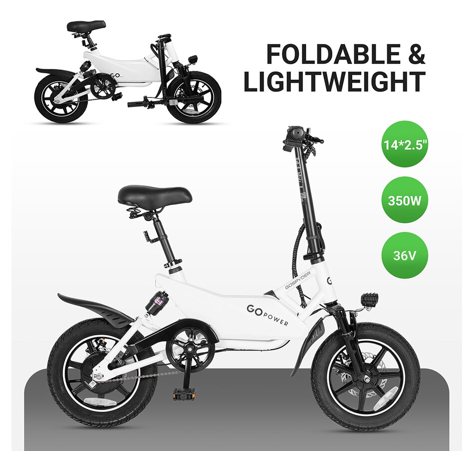 Image 728400_ALTMORE2.jpg, Product 728-400 / Price $799.00, GoPowerBike GoSpyder Foldable Electric City Bike (350W Motor /40km Range /24km/h Top Speed) from Go Power E-Bikes on TSC.ca's Health & Fitness department