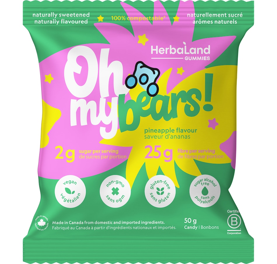 Image 728546_ALTMORE1.jpg, Product 728-546 / Price $46.00, Herbaland Oh My! Bears Pineapple 12-Count from Herbaland Naturals on TSC.ca's Health & Fitness department