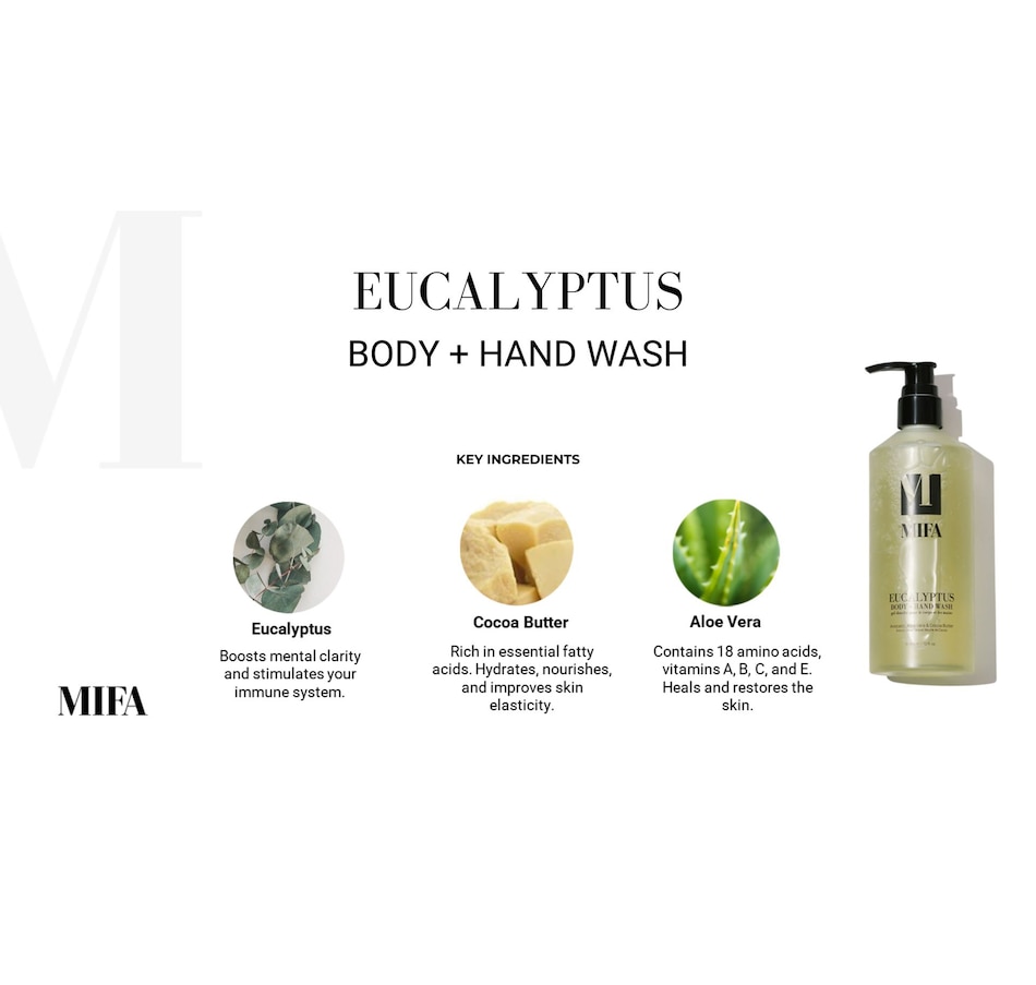 Image 728626_ALTMORE2.jpg, Product 728-626 / Price $35.00, MIFA Eucalyptus Body & Hand Wash from MIFA on TSC.ca's Beauty department
