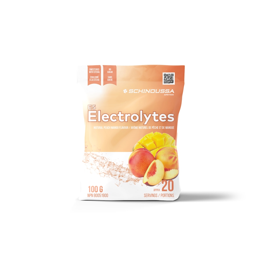 Image 728679.jpg, Product 728-679 / Price $36.99, Schinoussa E5 Electrolytes Natural Peach Mango from Schinoussa on TSC.ca's Health & Fitness department