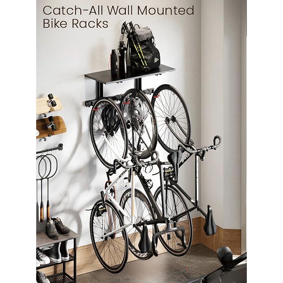 Image 728698_ALTMORE1.jpg, Product 728-698 / Price $104.99, GoTyger 3 Bike Wall Mounted Rack With Storage Shelf from Gotyger on TSC.ca's Health & Fitness department