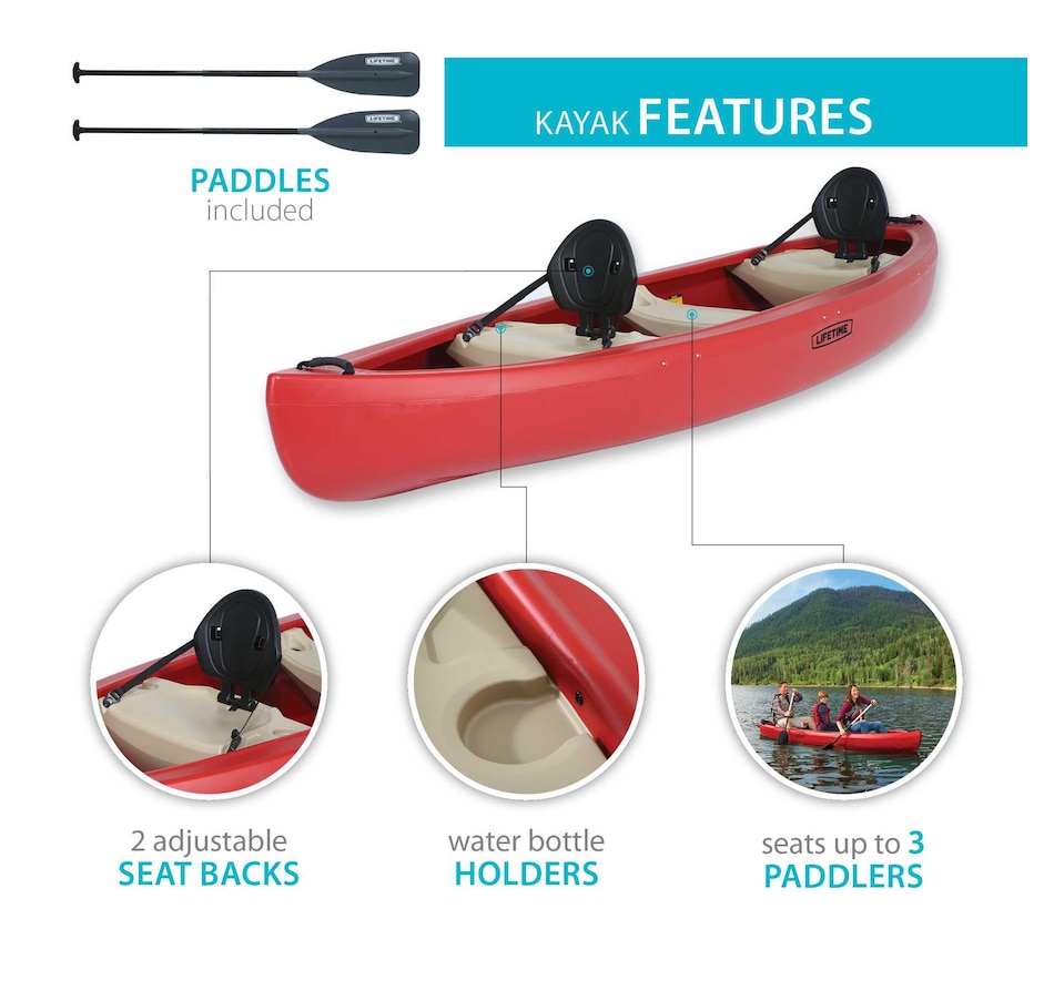 Image 728706_ALTMORE3.jpg, Product 728-706 / Price $1,499.99, Lifetime Red Kodiak 130 Canoe With Paddles from Lifetime on TSC.ca's Health & Fitness department