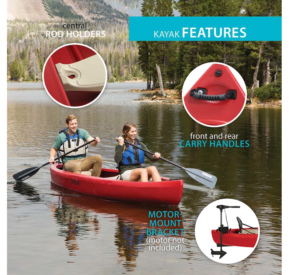 Image 728706_ALTMORE4.jpg, Product 728-706 / Price $1,499.99, Lifetime Red Kodiak 130 Canoe With Paddles from Lifetime on TSC.ca's Health & Fitness department