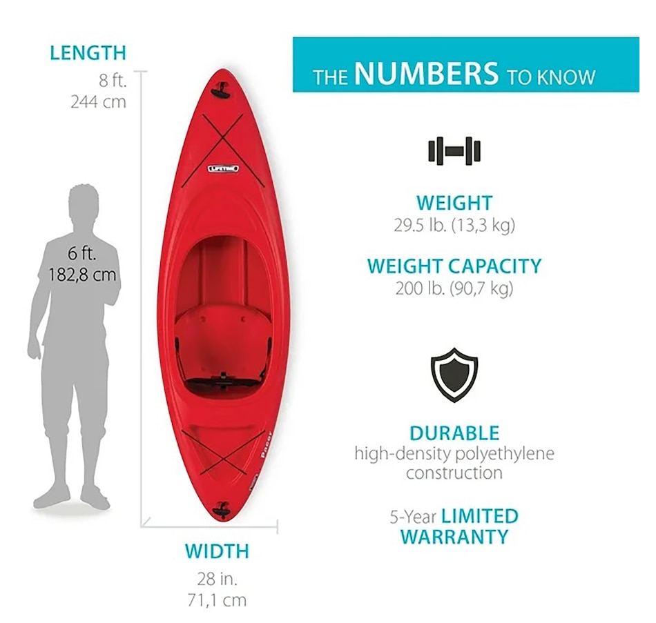 Image 728710_ALTMORE1.jpg, Product 728-710 / Price $499.99, Lifetime Racer 80 Kayak With Paddle from Lifetime on TSC.ca's Health & Fitness department